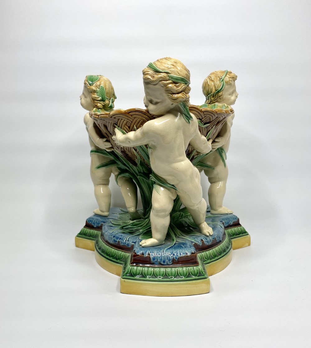 Minton Majolica Cherubs basket, dated 1863. View II