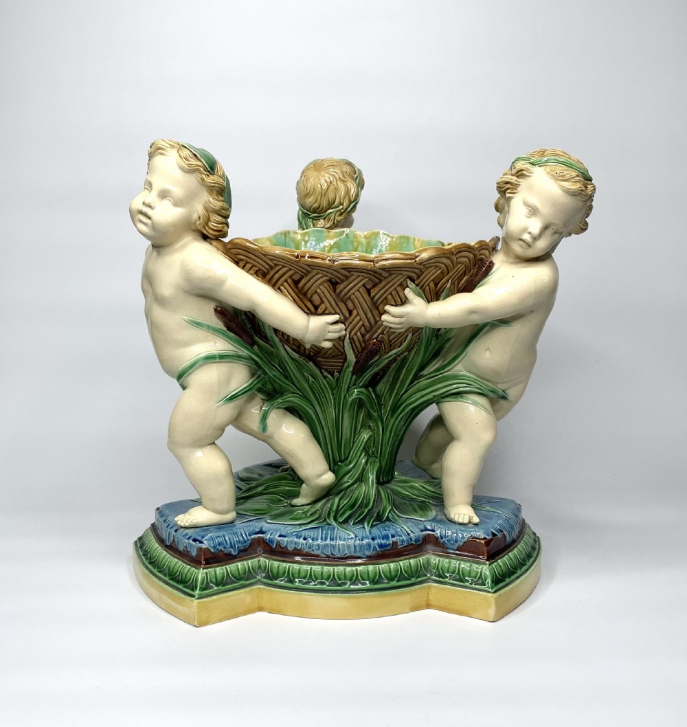 Minton Majolica Cherubs basket, dated 1863. View III