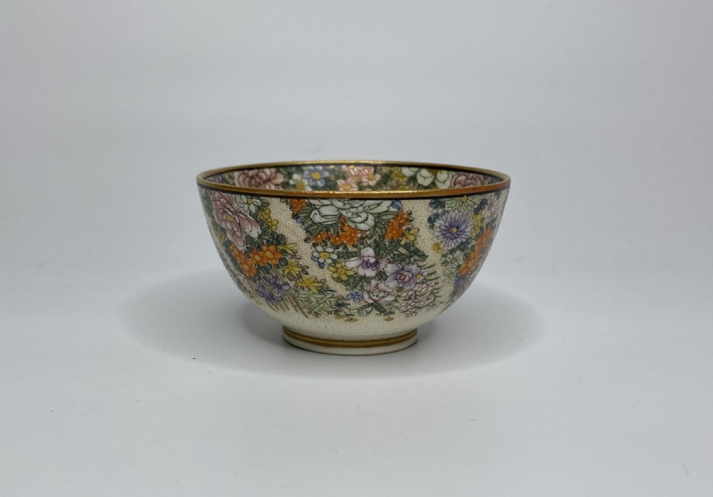 Satsuma pottery ‘Millefleur’ bowl, Kinkozan, Meiji Period. View II