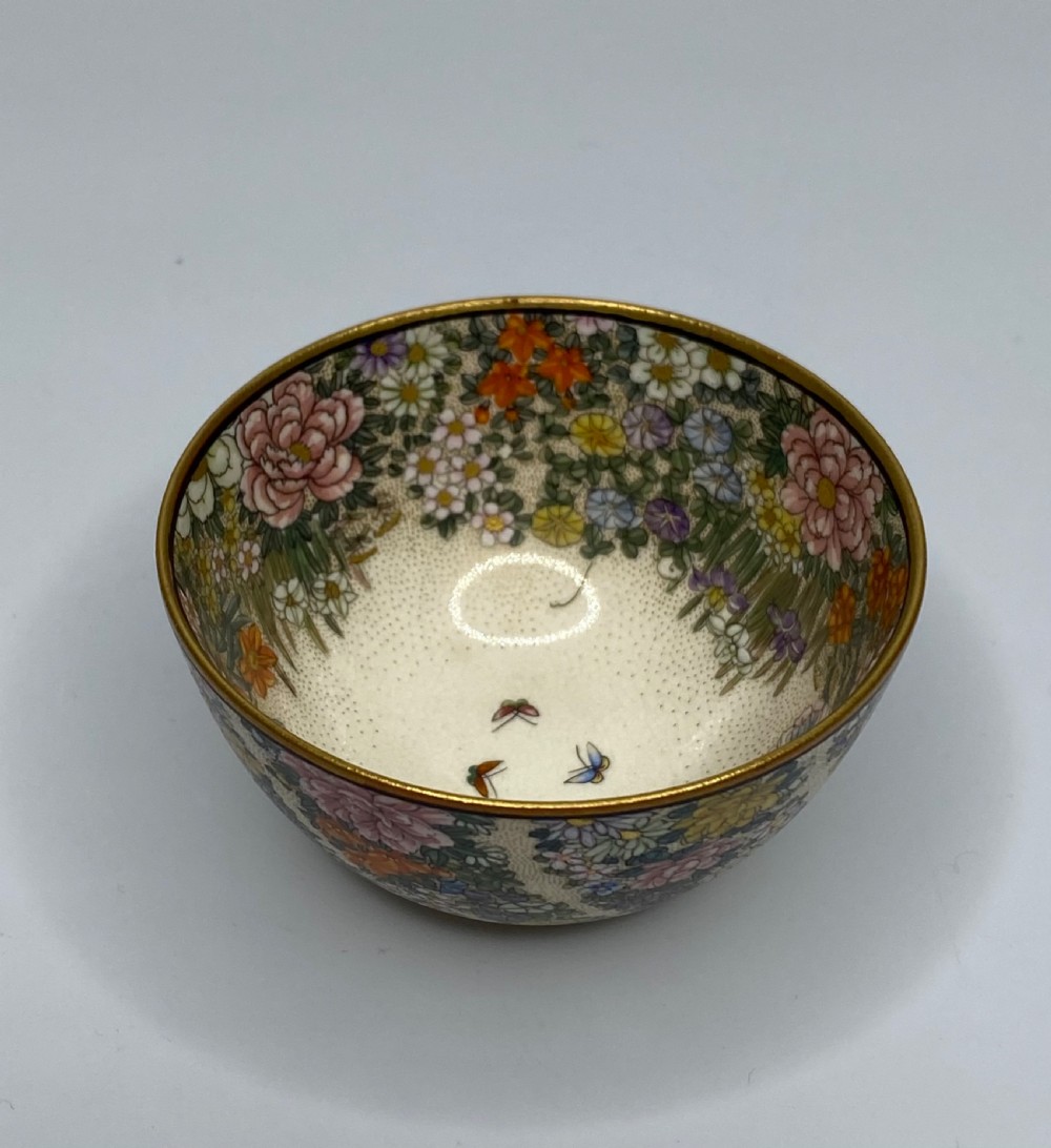 Satsuma pottery ‘Millefleur’ bowl, Kinkozan, Meiji Period. View VI