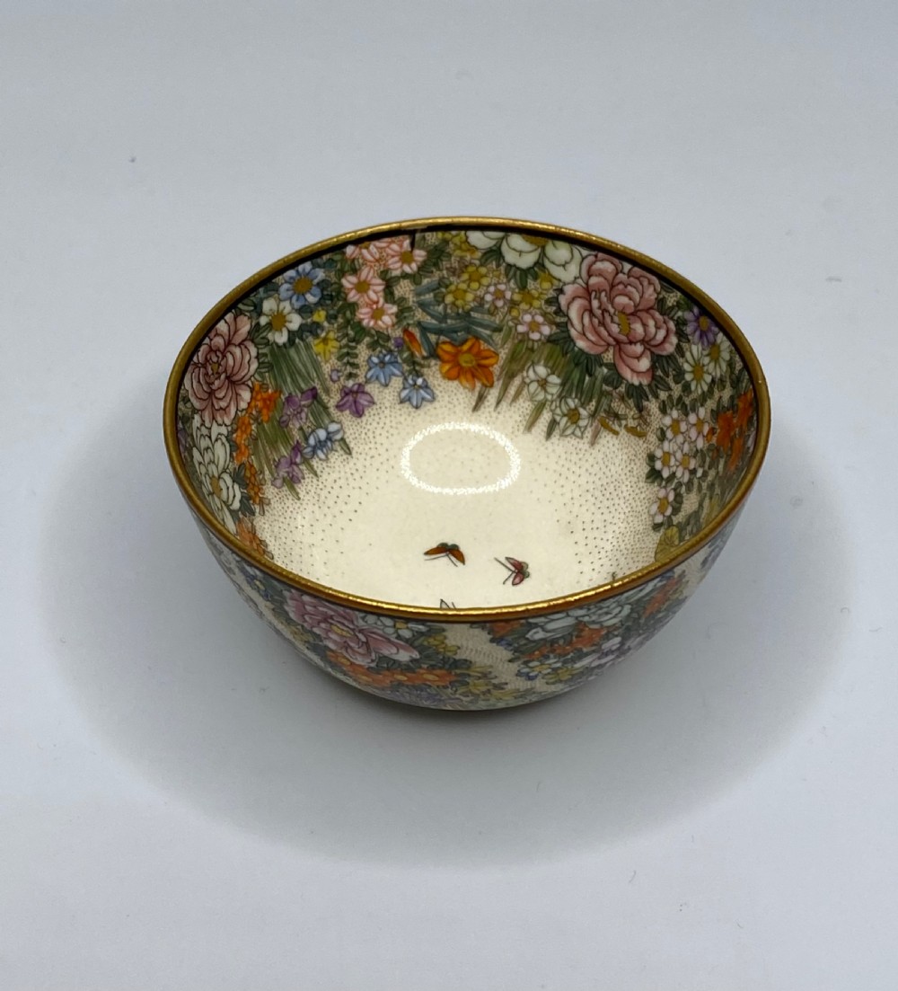 Satsuma pottery ‘Millefleur’ bowl, Kinkozan, Meiji Period. View VII