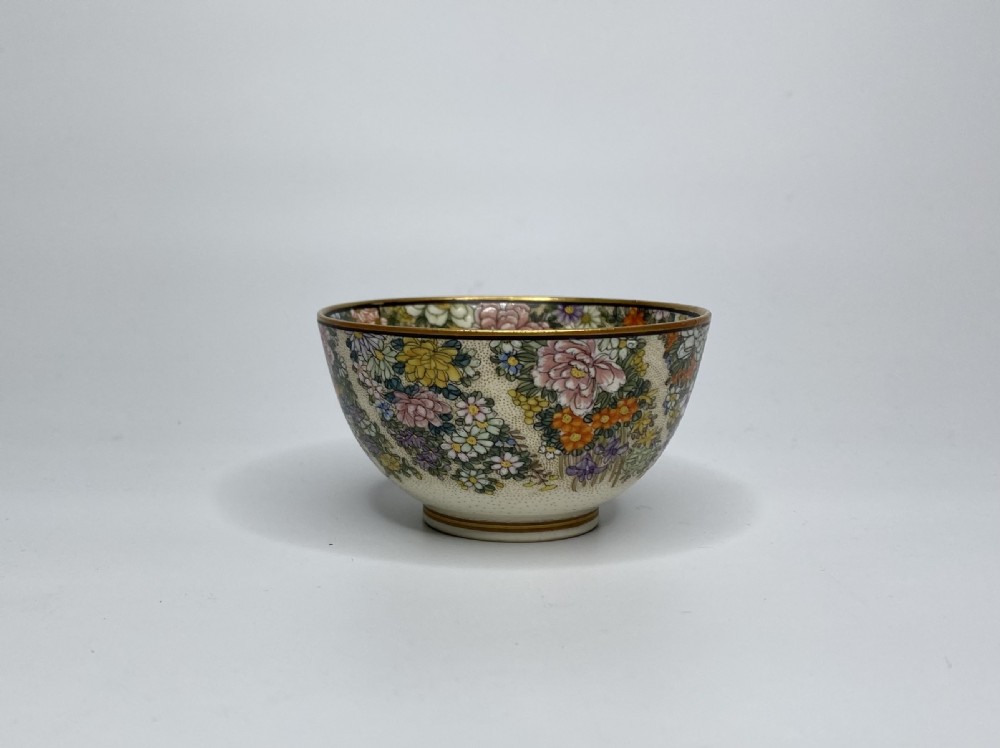 Satsuma pottery ‘Millefleur’ bowl, Kinkozan, Meiji Period. View XI