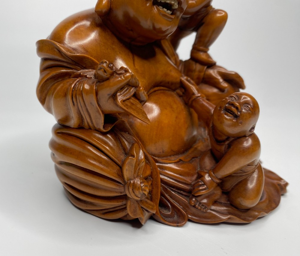 Chinese boxwood Buddha, c. 1900. Qing Dynasty. View VI