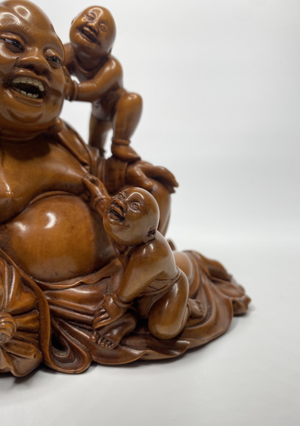 Chinese boxwood Buddha, c. 1900. Qing Dynasty. View VIII