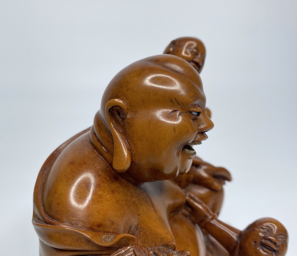 Chinese boxwood Buddha, c. 1900. Qing Dynasty. View IX
