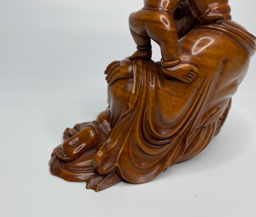 Chinese boxwood Buddha, c. 1900. Qing Dynasty. View X