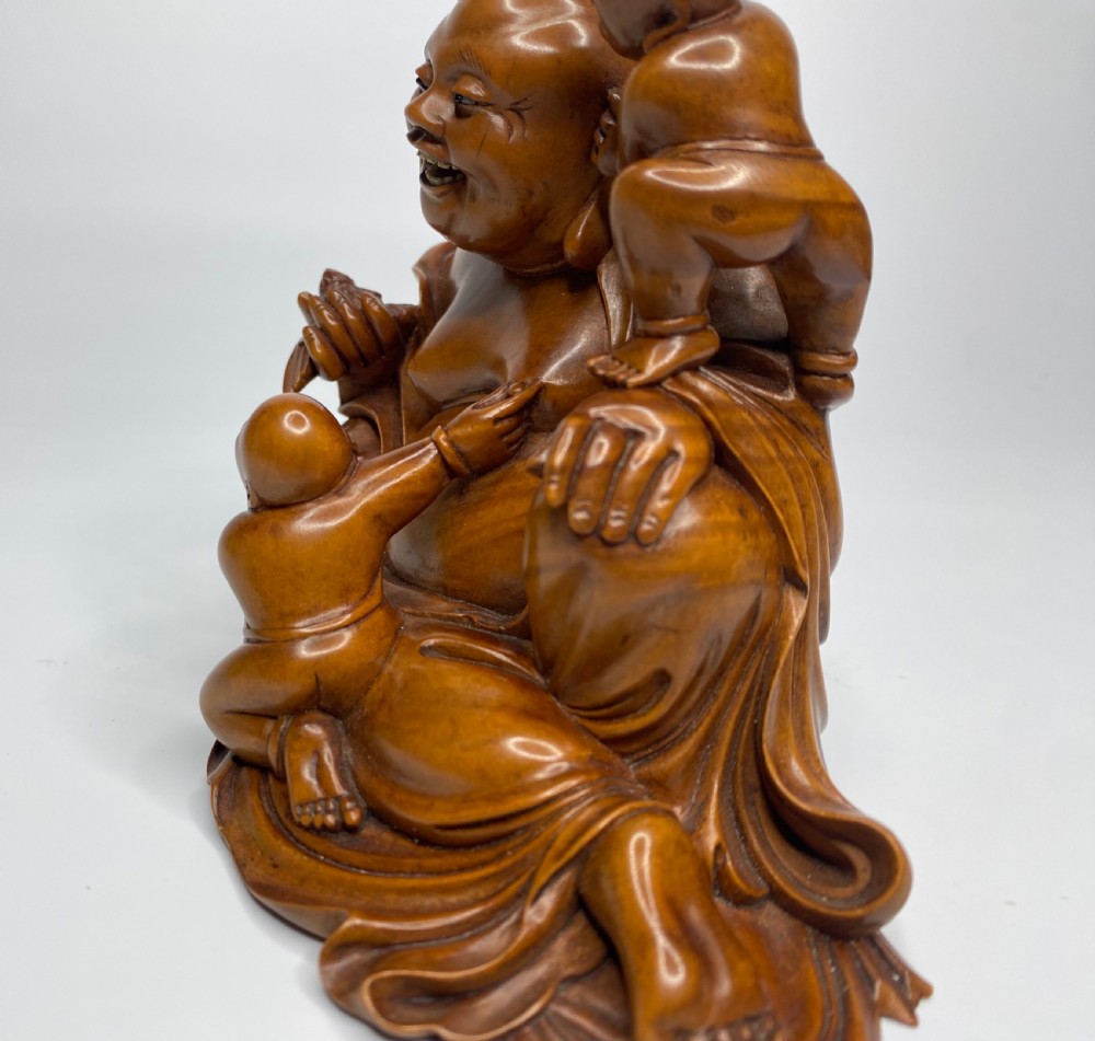 Chinese boxwood Buddha, c. 1900. Qing Dynasty. View XI