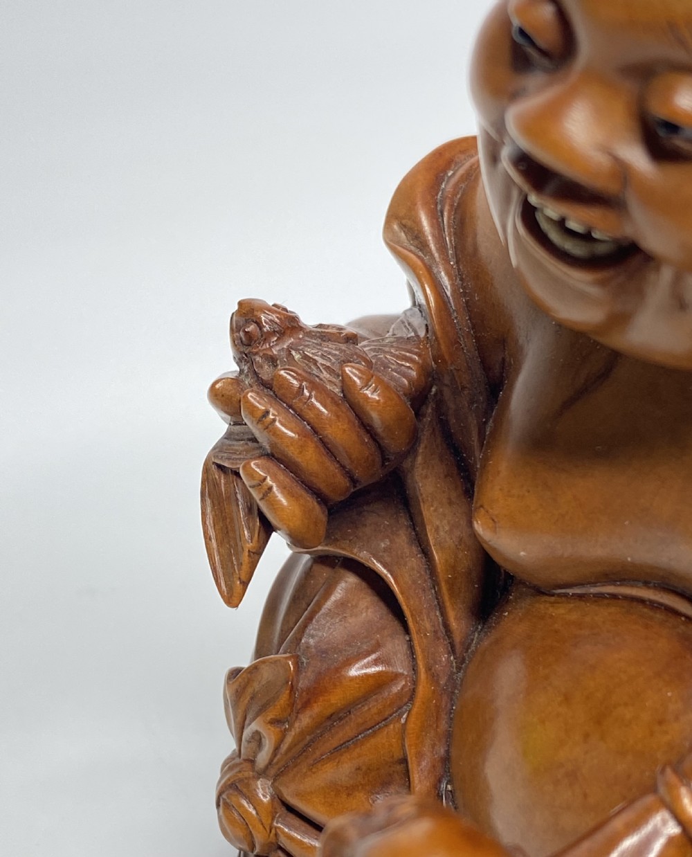 Chinese boxwood Buddha, c. 1900. Qing Dynasty. View XV