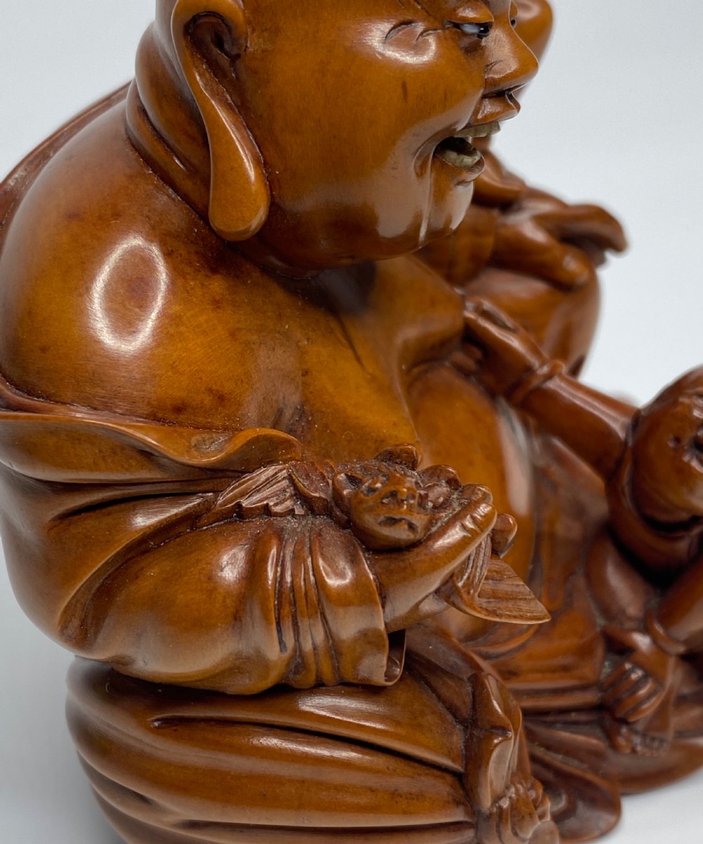 Chinese boxwood Buddha, c. 1900. Qing Dynasty. View XVI