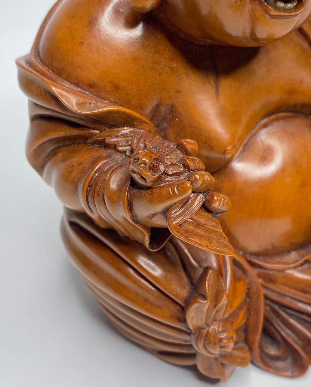 Chinese boxwood Buddha, c. 1900. Qing Dynasty. View XVII