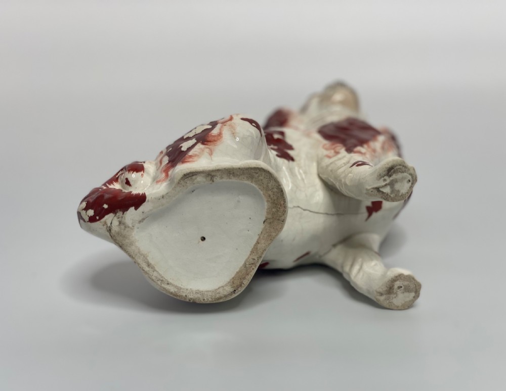 Pair Staffordshire pottery Spaniels, c. 1850. View VIII