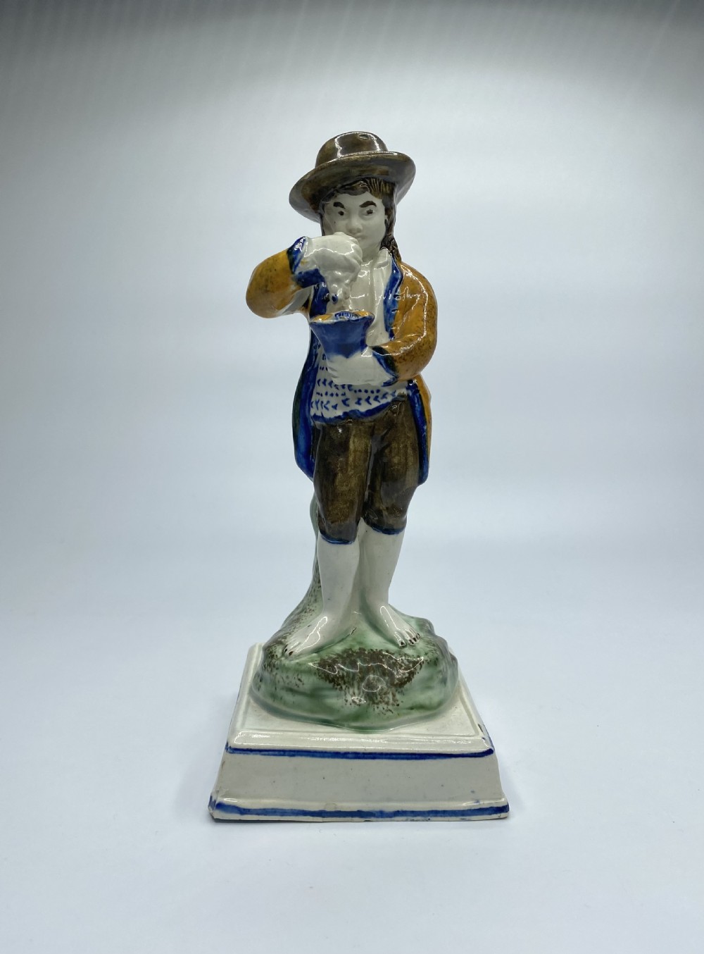 Prattware pottery figure, Staffordshire, c. 1800.