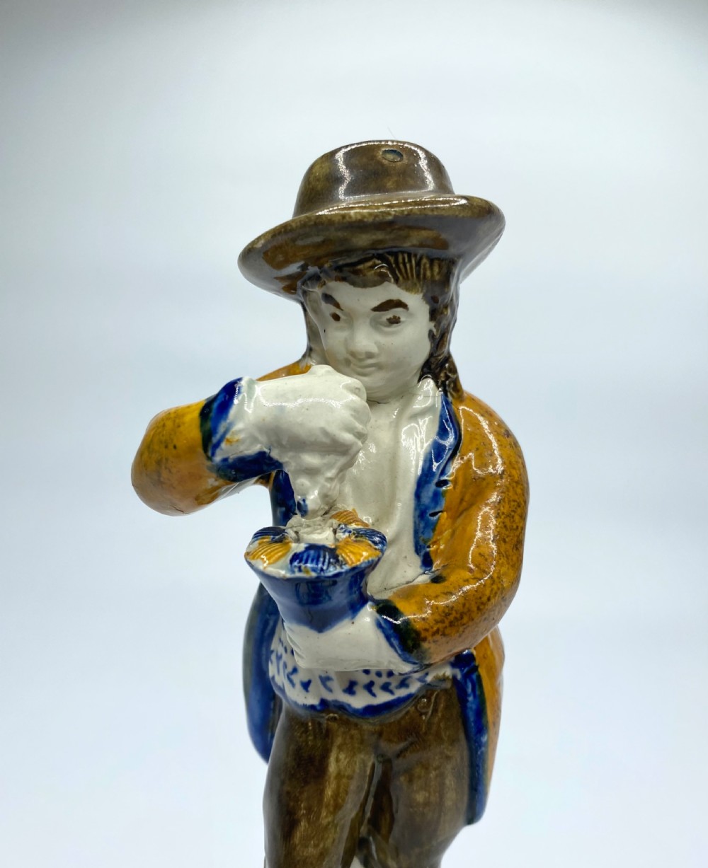 Prattware pottery figure, Staffordshire, c. 1800. View V