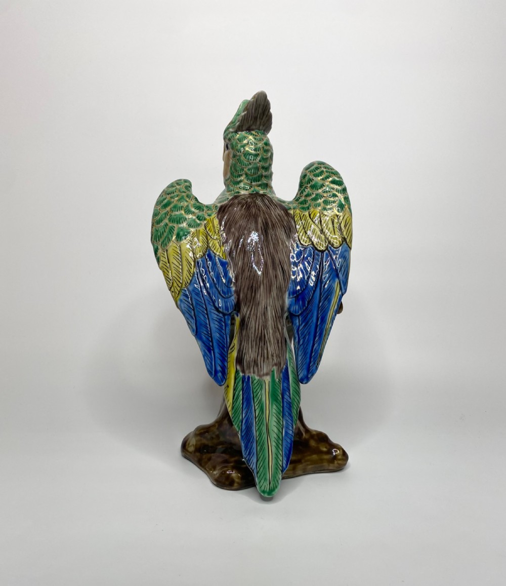 Kutani porcelain parrot, c. 1890. Meiji Period. View III