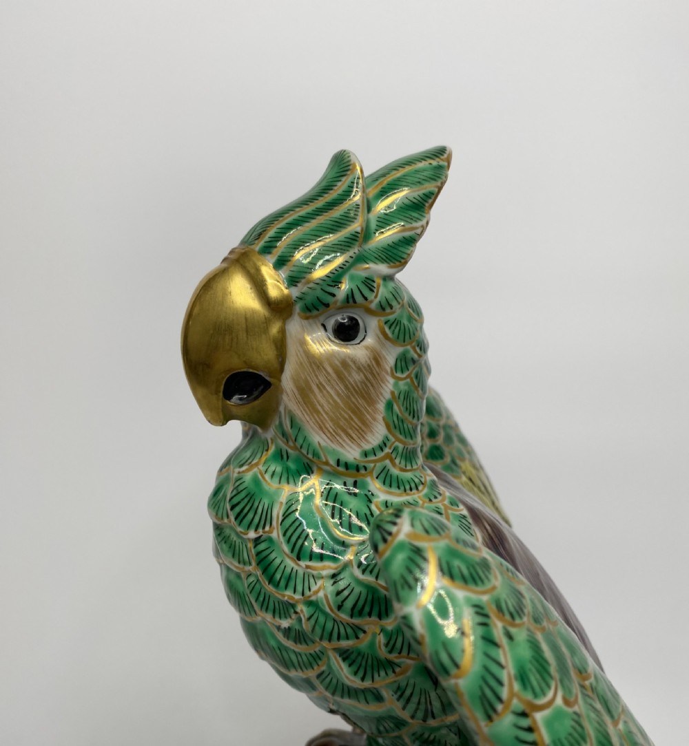 Kutani porcelain parrot, c. 1890. Meiji Period. View VII