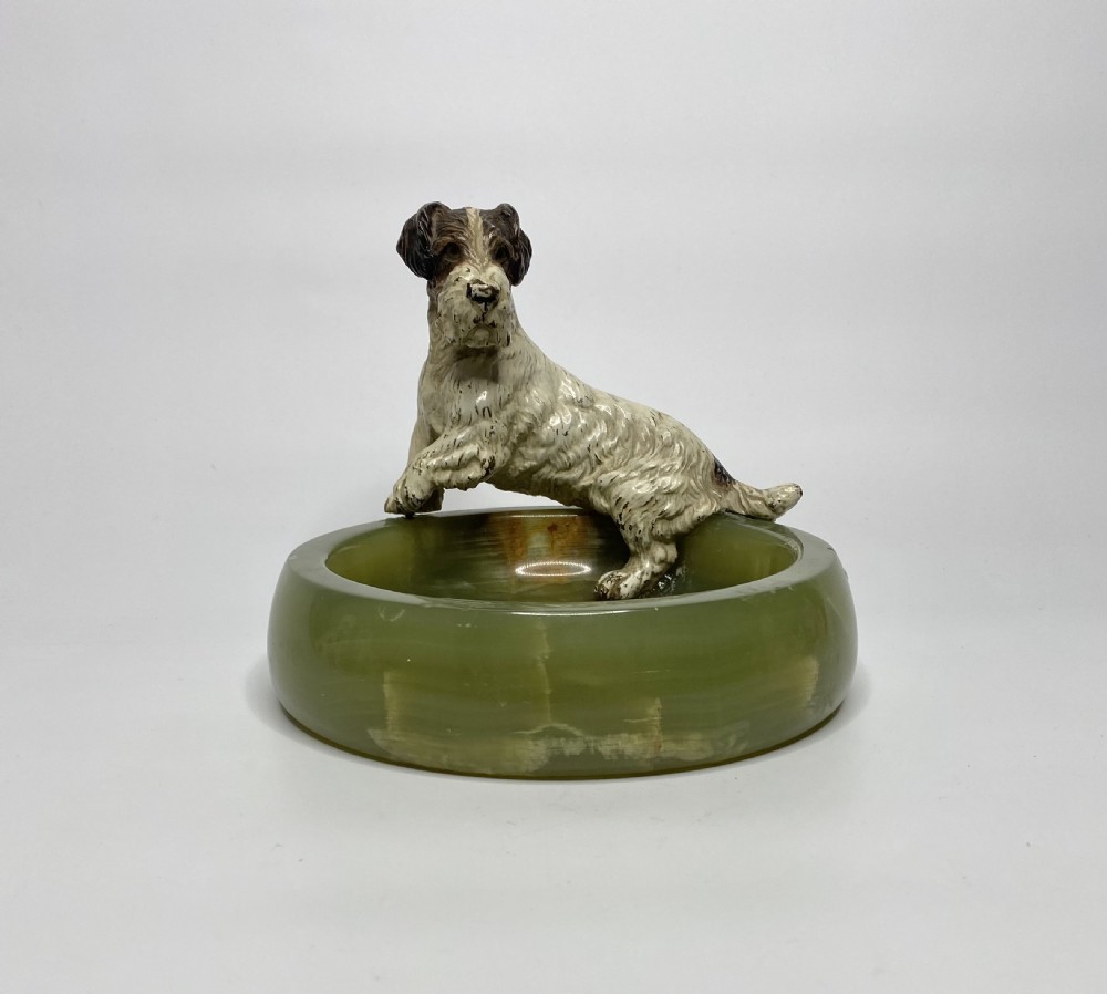 Austrian cold painted bronze Fox Terrier, c. 1900.