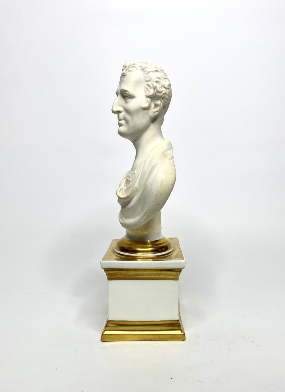 Duke of Wellington. Samuel Alcock biscuit porcelain bust, c. 1835. View III