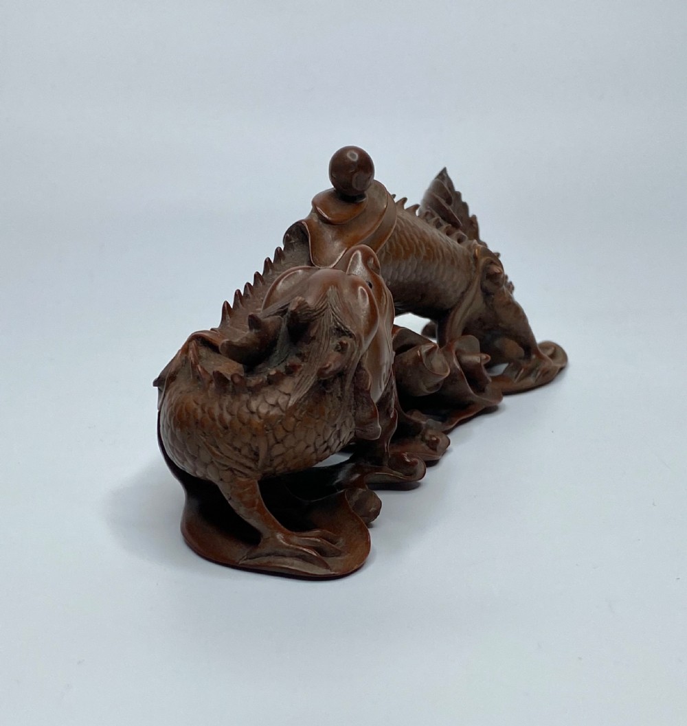 Chinese boxwood dragon, c. 1900. Qing Dynasty. View II