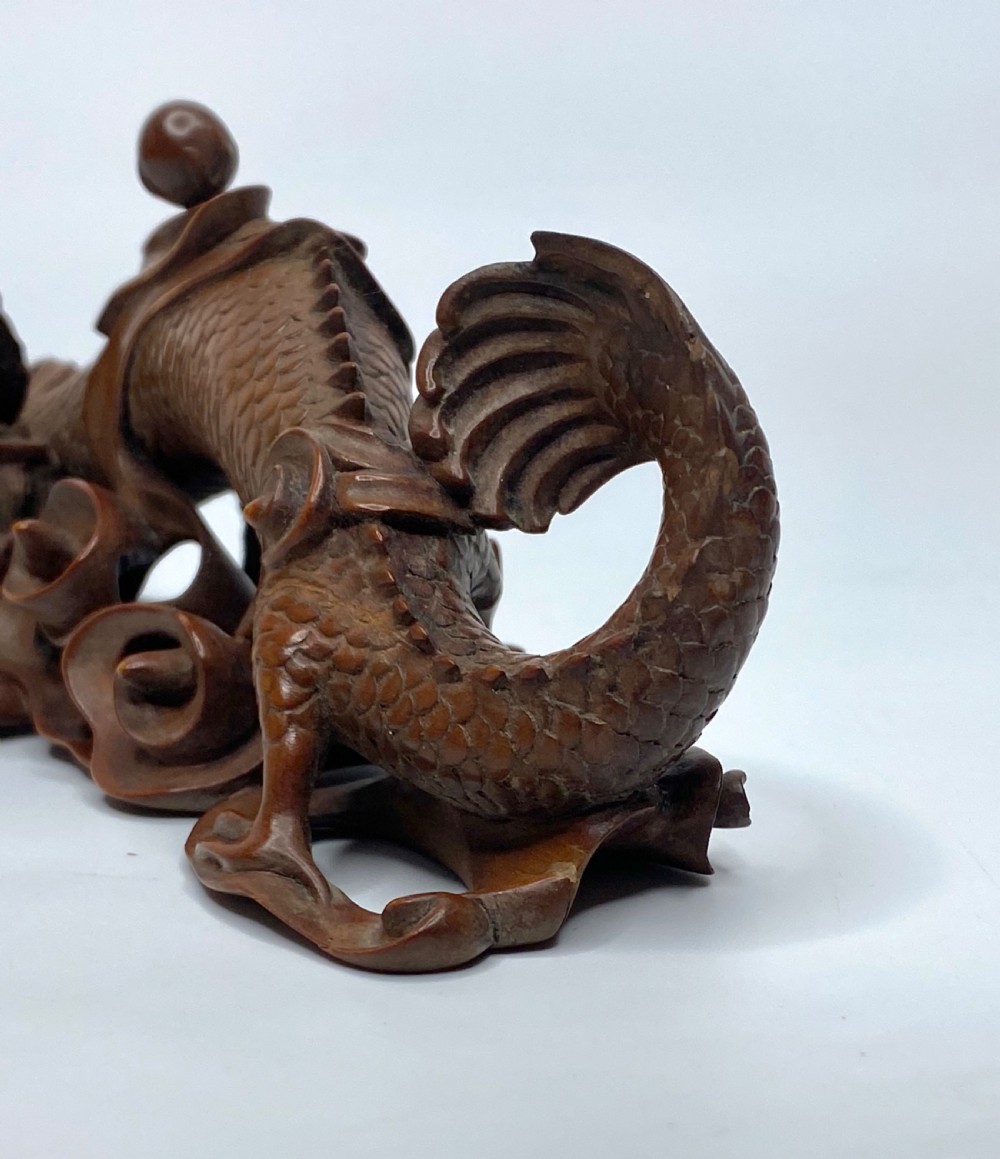 Chinese boxwood dragon, c. 1900. Qing Dynasty. View IV