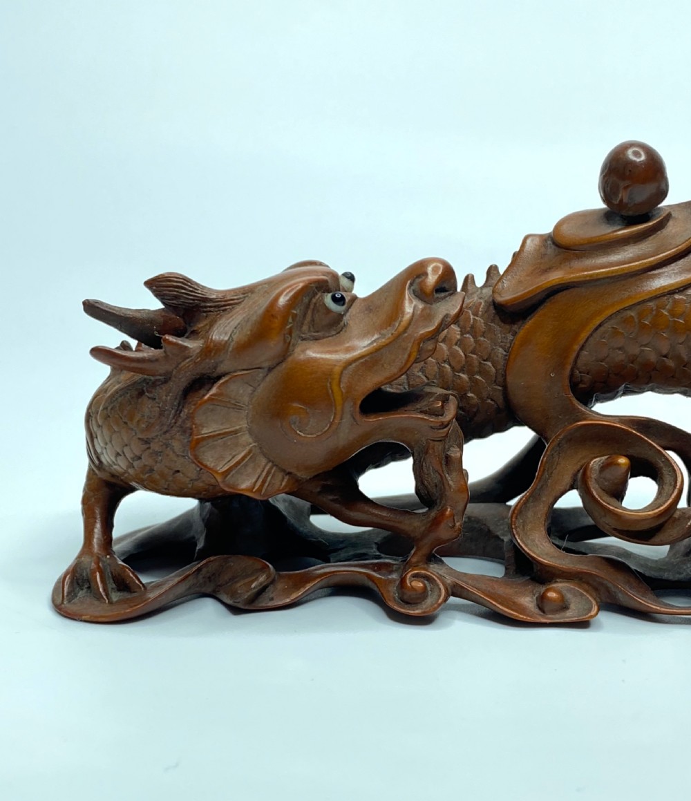 Chinese boxwood dragon, c. 1900. Qing Dynasty. View V