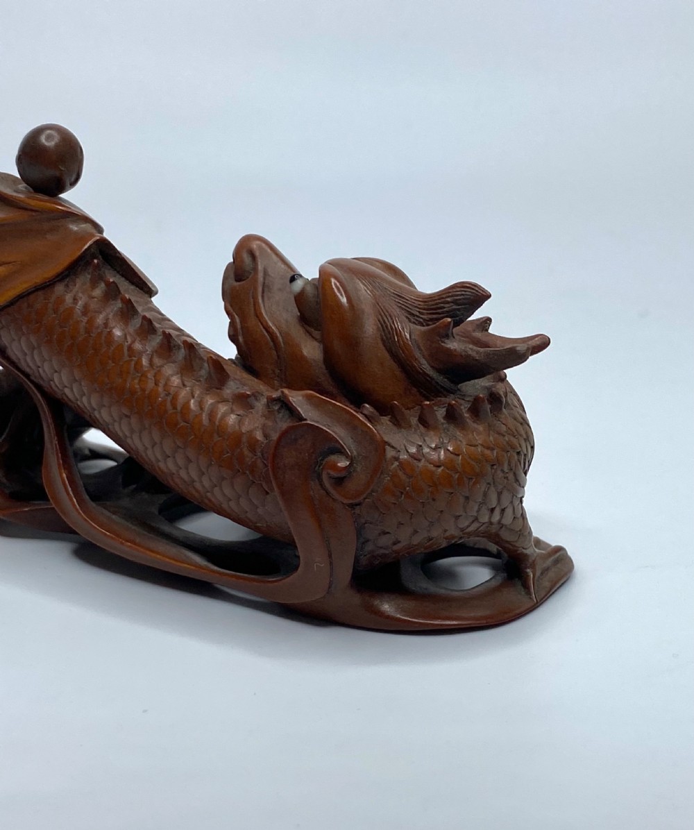 Chinese boxwood dragon, c. 1900. Qing Dynasty. View VIII