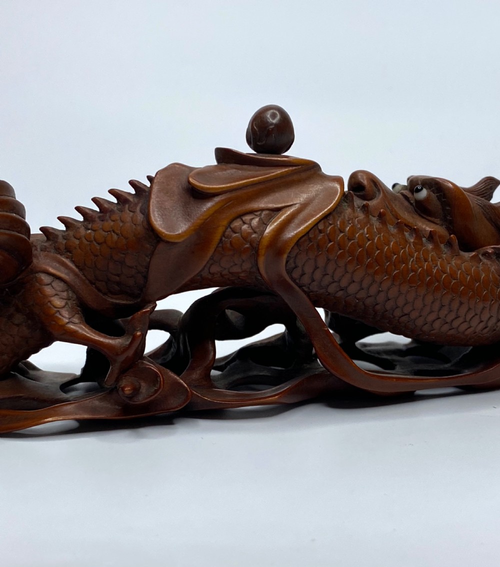 Chinese boxwood dragon, c. 1900. Qing Dynasty. View IX