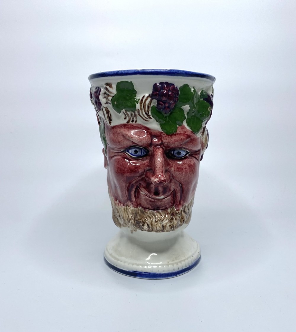 Scottish pottery Bacchus mug, of large size, c. 1840. View II