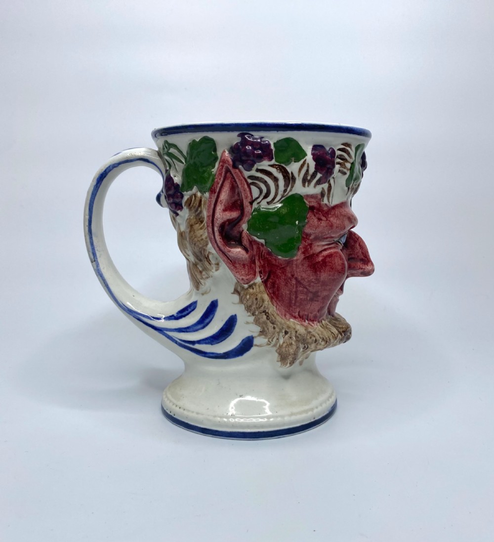 Scottish pottery Bacchus mug, of large size, c. 1840. View III