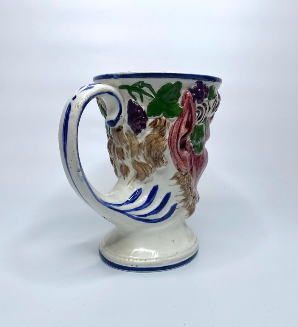 Scottish pottery Bacchus mug, of large size, c. 1840. View IV