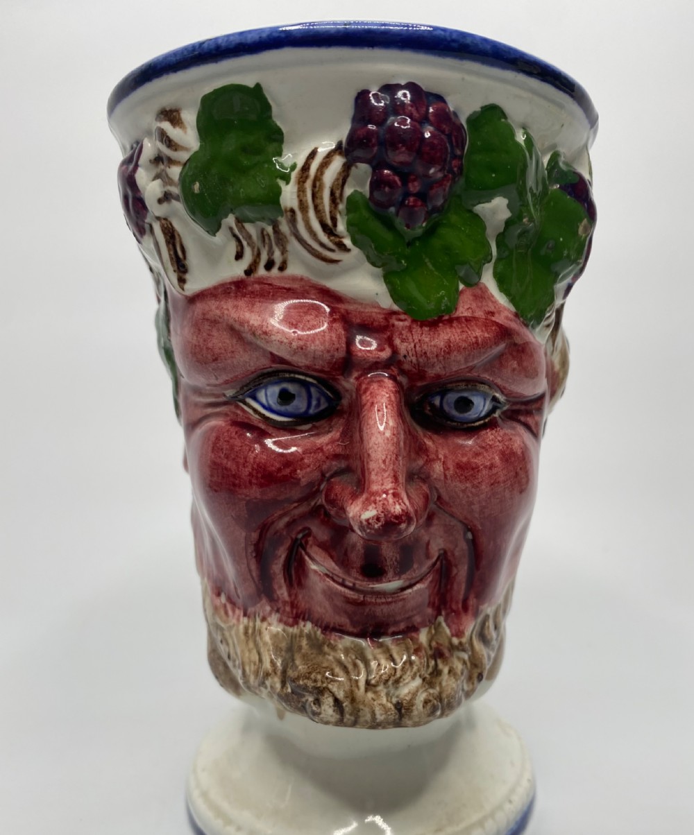 Scottish pottery Bacchus mug, of large size, c. 1840. View VII
