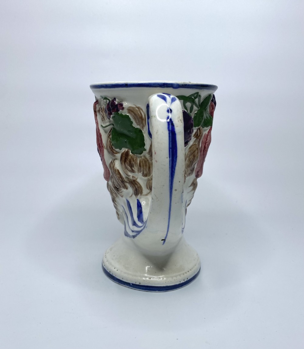 Scottish pottery Bacchus mug, of large size, c. 1840. View X