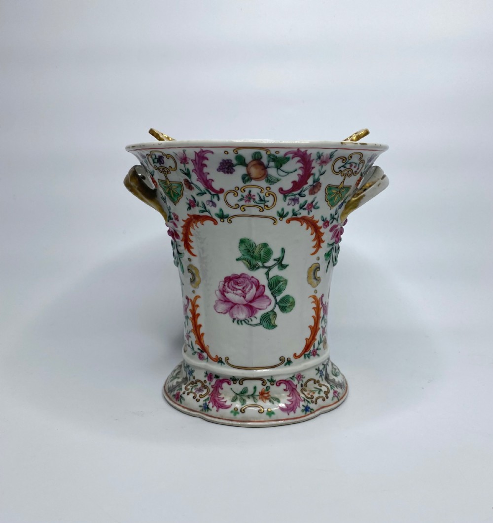 Pair Chinese porcelain bough pots, c. 1760. Qianlong Period. View V