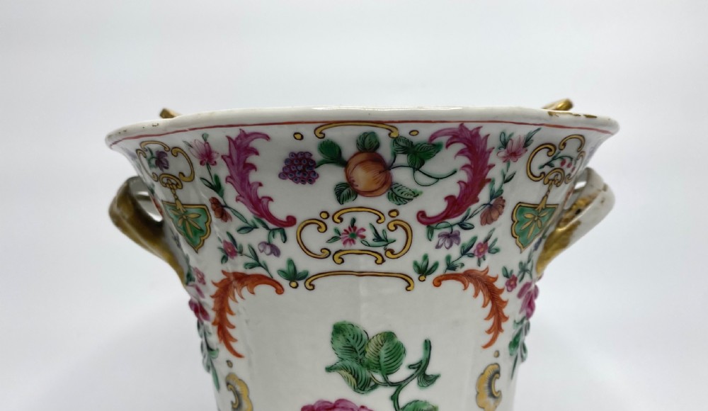 Pair Chinese porcelain bough pots, c. 1760. Qianlong Period. View VII