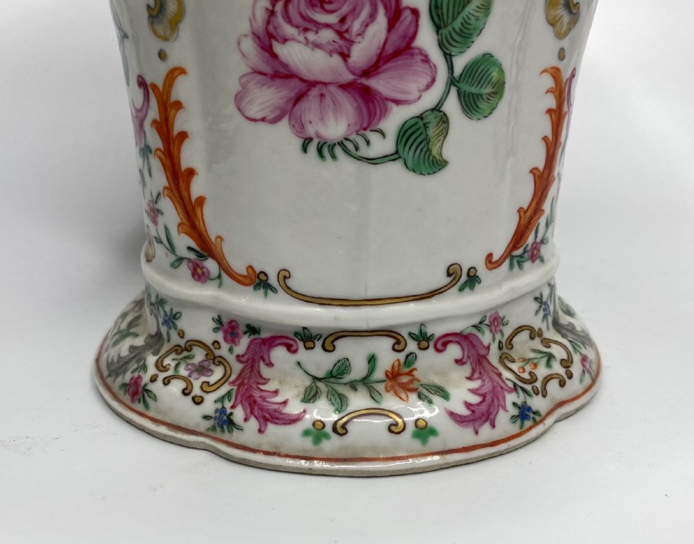 Pair Chinese porcelain bough pots, c. 1760. Qianlong Period. View VIII