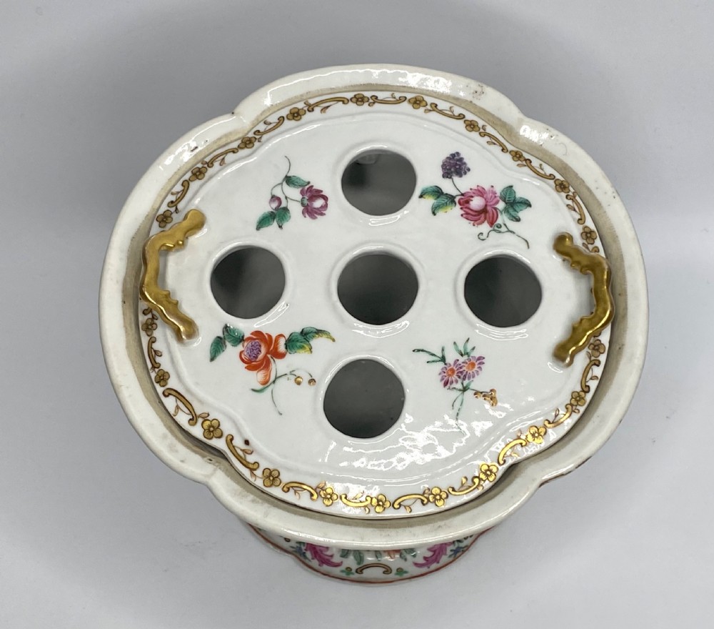 Pair Chinese porcelain bough pots, c. 1760. Qianlong Period. View IX