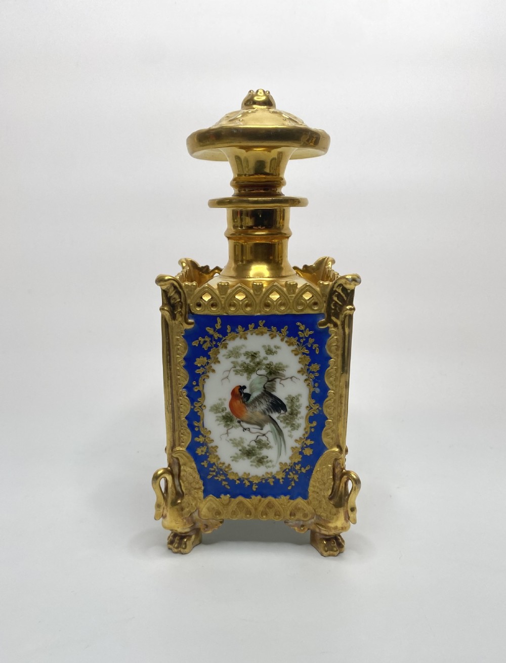 Pair Jacob Petit porcelain scent bottles, Paris, c. 1840. View IV