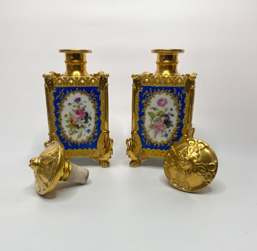 Pair Jacob Petit porcelain scent bottles, Paris, c. 1840. View XIII