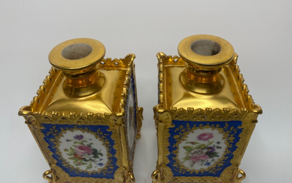 Pair Jacob Petit porcelain scent bottles, Paris, c. 1840. View XIV
