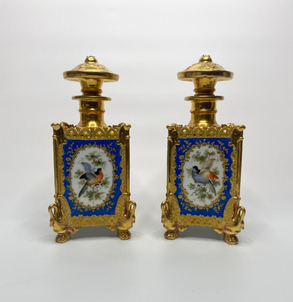Pair Jacob Petit porcelain scent bottles, Paris, c. 1840. View XVII