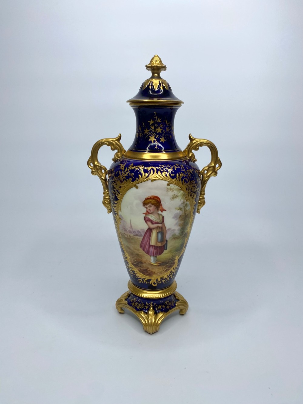 Coalport vase & cover, Tom Keeling, c. 1900. View XVI