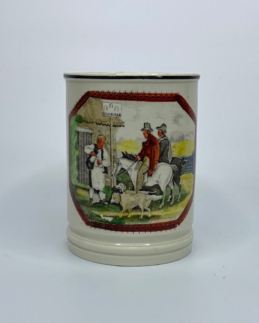 Yorkshire pottery creamware Frog mug, c. 1800.