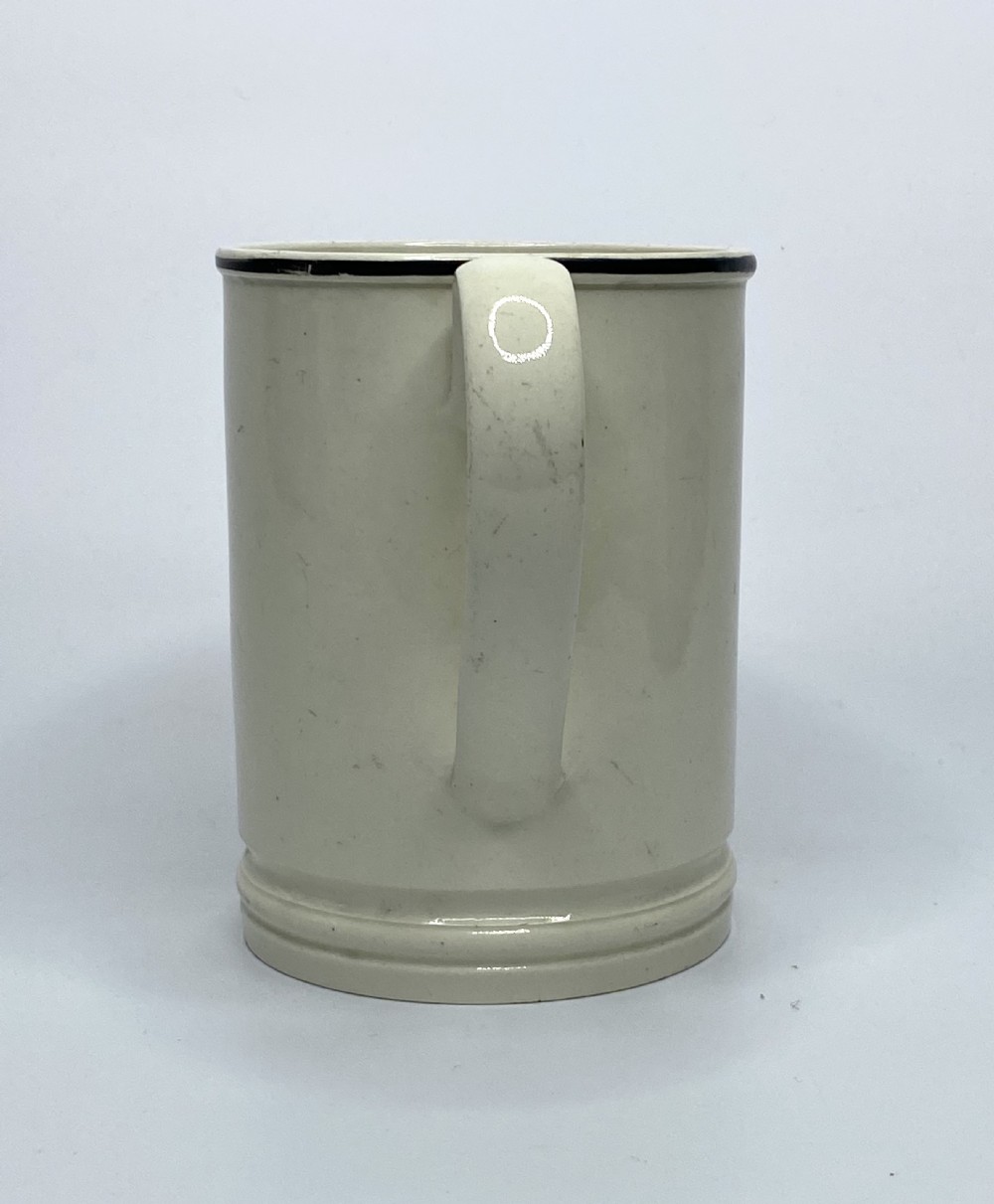 Yorkshire pottery creamware Frog mug, c. 1800. View V