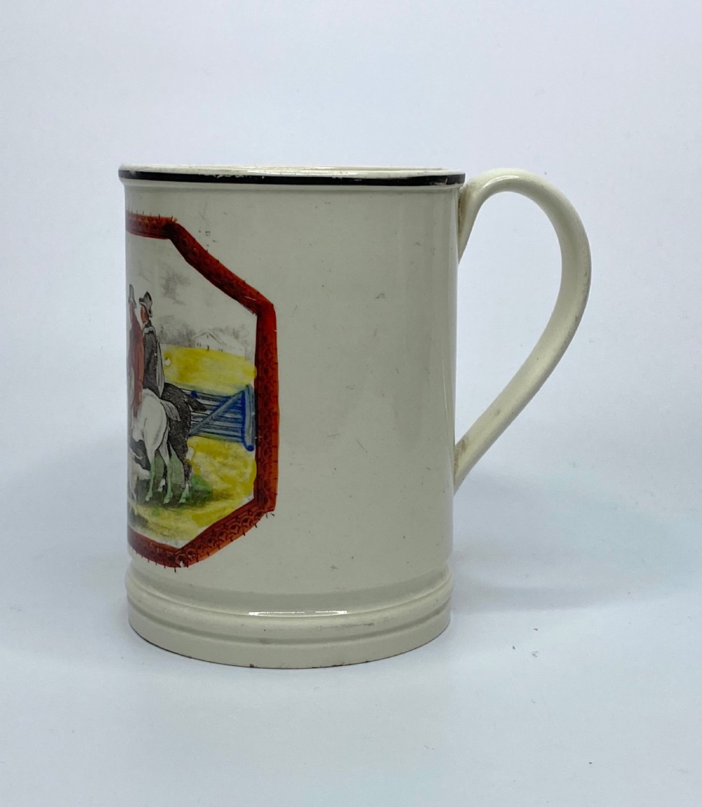 Yorkshire pottery creamware Frog mug, c. 1800. View VI