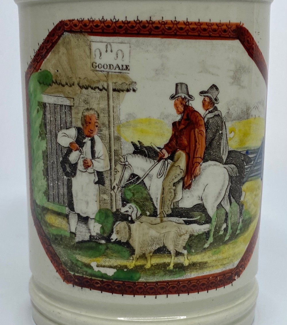 Yorkshire pottery creamware Frog mug, c. 1800. View VIII