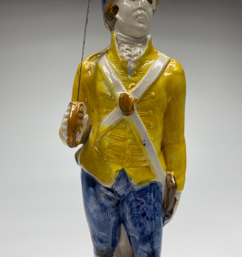 Prattware figure ‘Loyal Volunteer’, c. 1790. View VI