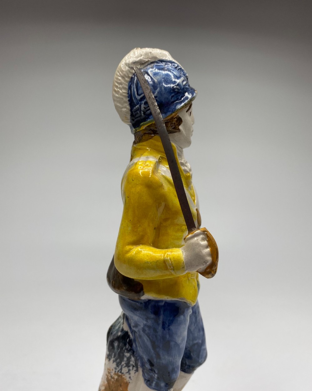 Prattware figure ‘Loyal Volunteer’, c. 1790. View VIII