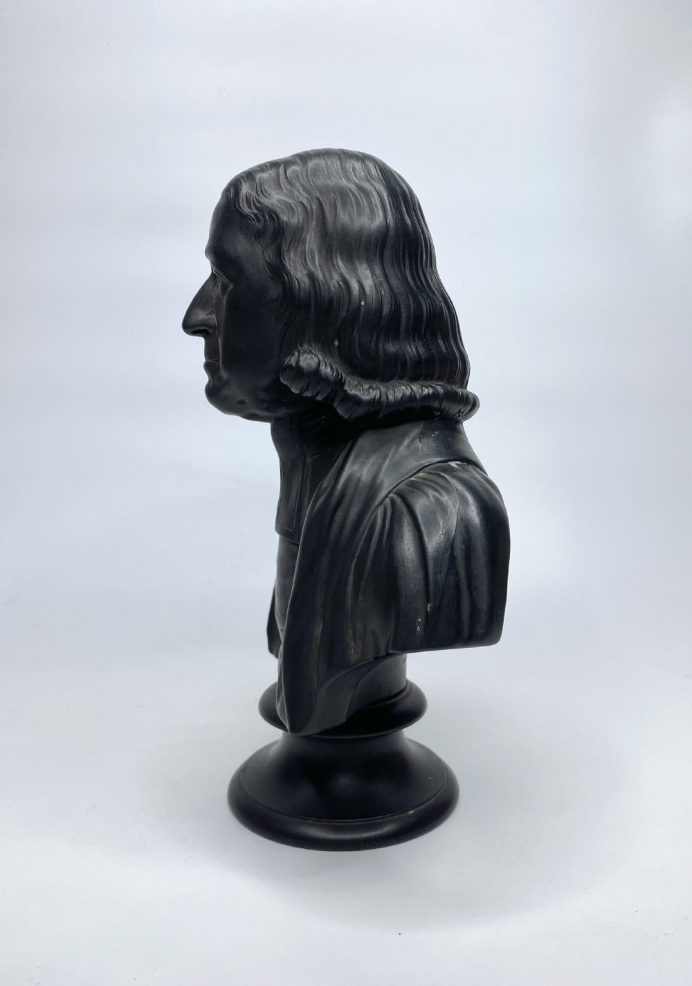 Wedgwood black basalt bust, John Wesley, c. 1830. View IV