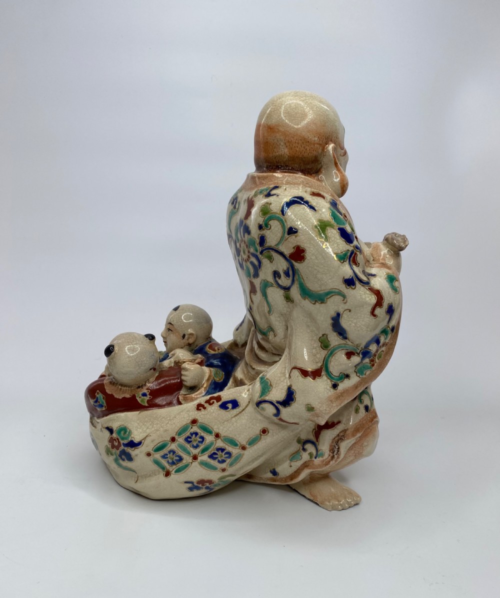 Satsuma pottery figure ‘Hotei’, Japan, Meiji Period. View III