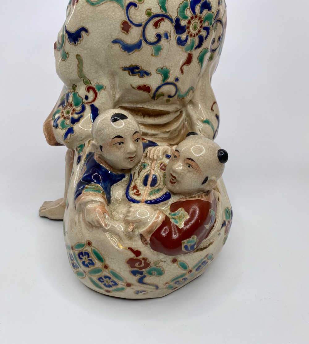 Satsuma pottery figure ‘Hotei’, Japan, Meiji Period. View V