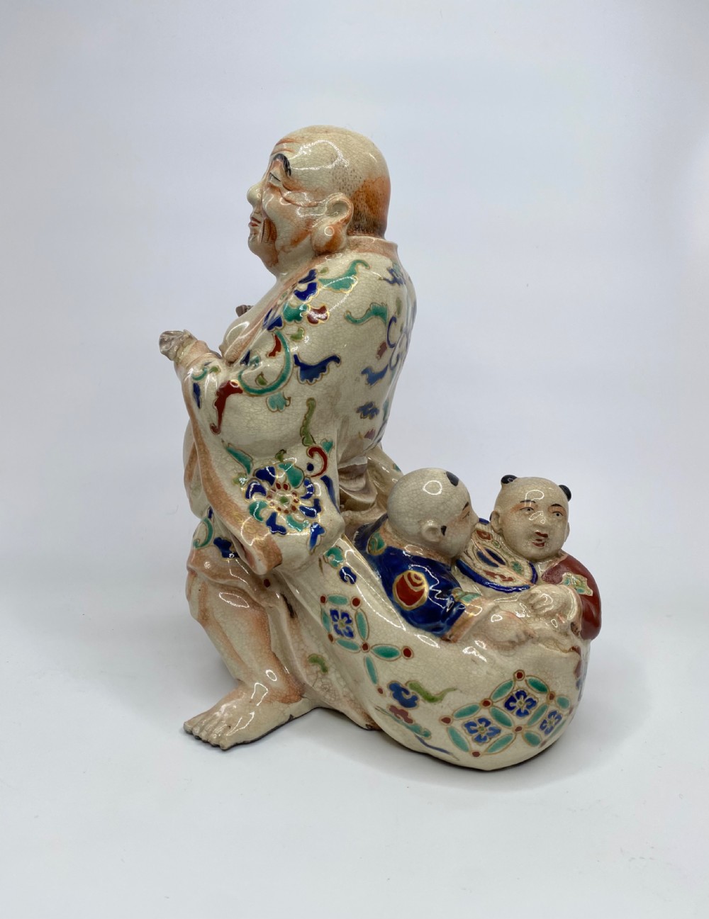 Satsuma pottery figure ‘Hotei’, Japan, Meiji Period. View VII